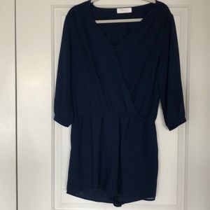 NWOT Pink Yotto Navy Romper